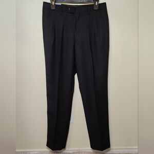 Men's No Iron Pleated Dress Pants Expandable Waist Regular Fit Premium Comfort S